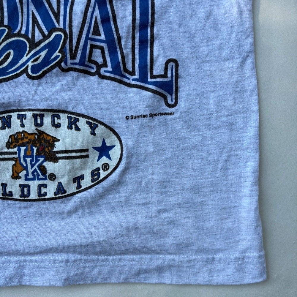 Vintage 1996 Kentucky Wildcats National Champs T Shirt Heather Gray Large NCAA - Picture 3 of 7